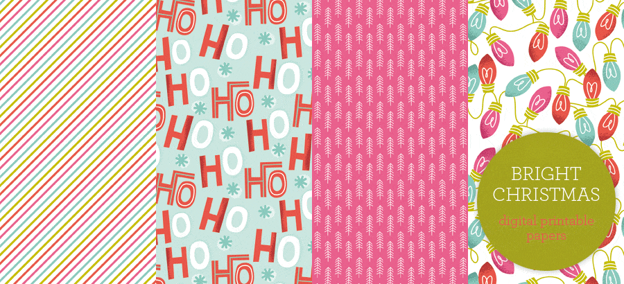 Bright Christmas Patterned Papers