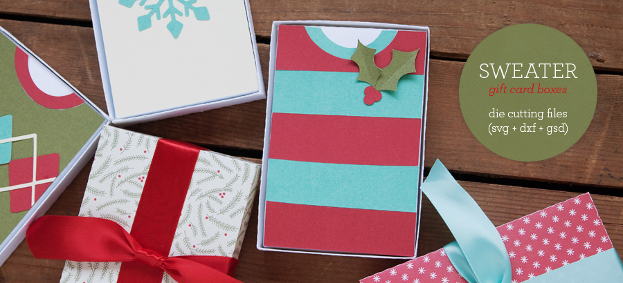 Sweater Gift Card Box Die Cutting Files