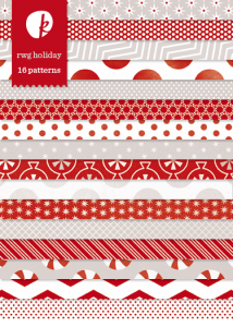 Red + White + Gray Holiday Patterned Papers