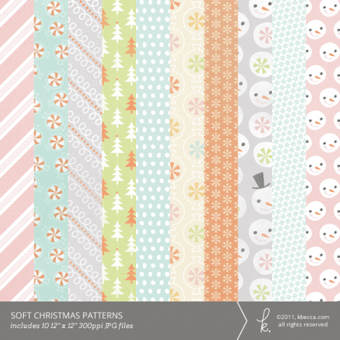 Soft Christmas Digital Printable Patterns