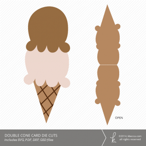 Double Scoop Cone Card Die Cuts | k.becca