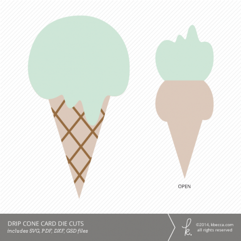 Drippy Ice Cream Cone Card Die Cuts | k.becca