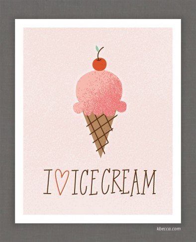 Free Printable I Heart Ice Cream Print | k.becca