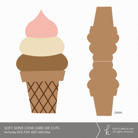 Soft Serve Ice Cream Cone Card Die Cuts | k.becca