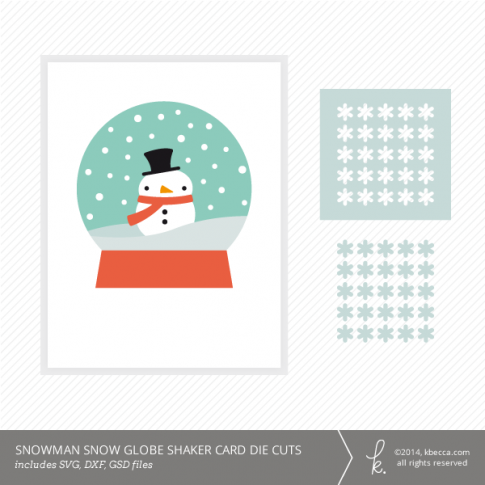 Snowman Snow Globe Shaker Card Kit Die Cuts | K.becca