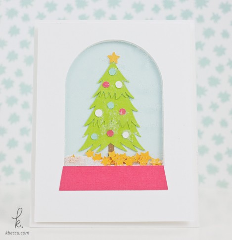 DIY Christmas Tree Snow Globe Shaker Card | K.becca