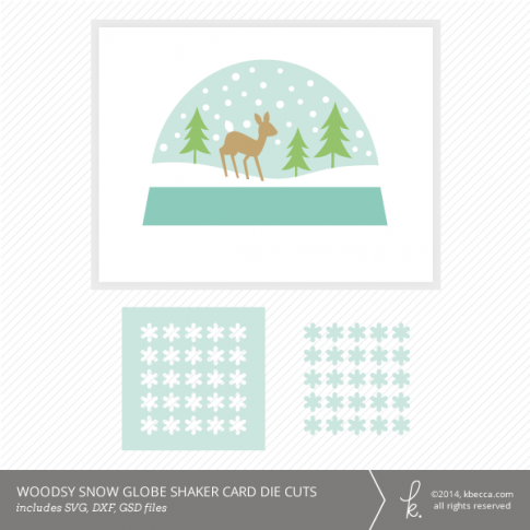 Woodsy Snow Globe Shaker Card Kit Die Cuts | K.becca