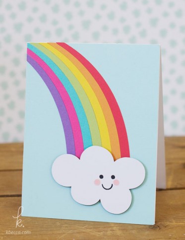 Die Cut Curvy Rainbow Card