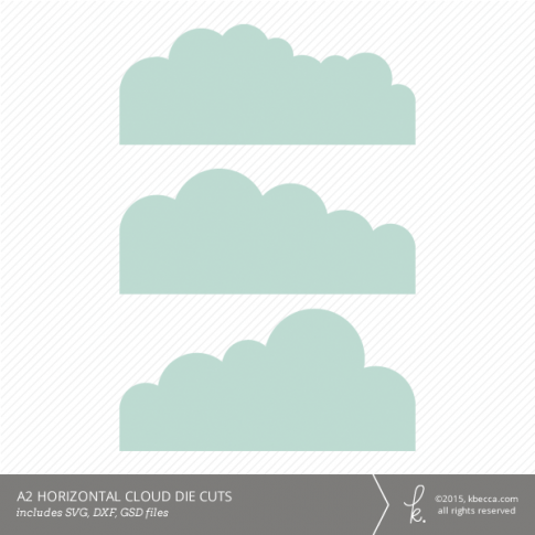 A2 Horizontal Cloud Card Embellishment Die Cuts