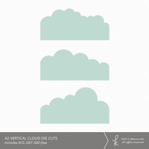 A2 Vertical Cloud Card Embellishment Die Cuts