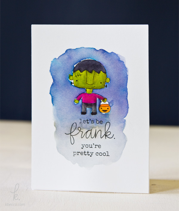 Cute Frankenstein's Monster Print & Cut Halloween Card