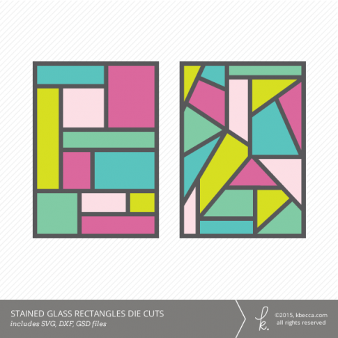 Stained Glass Rectangles Die Cuts (Commercial License Available)