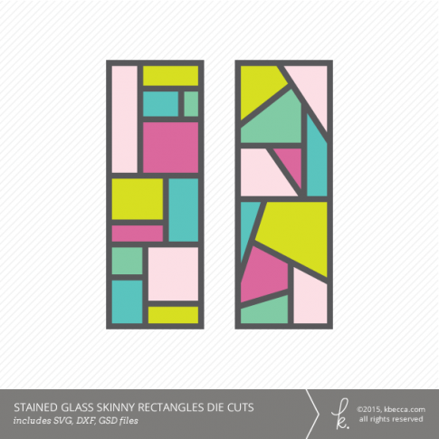 Stained Glass Skinny Rectangles Die Cuts (Commercial License Available)