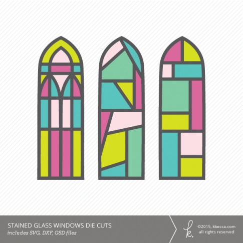Stained Glass Windows Die Cuts (Commercial License Available)