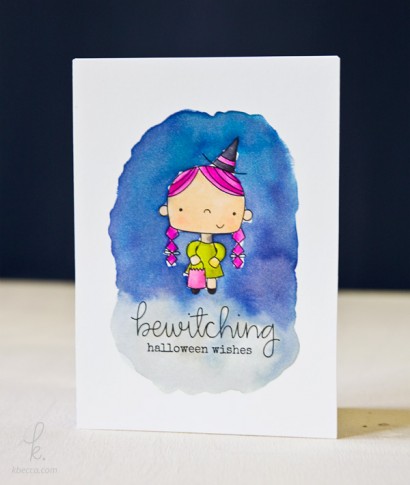 Cute Witch Print & Cut Halloween Card