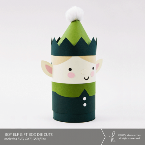 Boy Elf Cylinder Gift Box Die Cuts