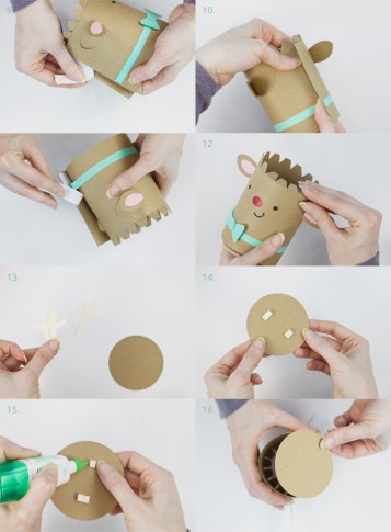 Die Cut Reindeer Cylinder Box Assembly Instructions, Part 2