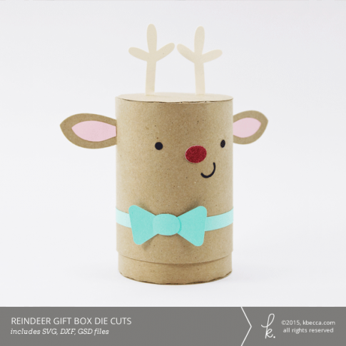 Reindeer Cylinder Gift Box Die Cuts