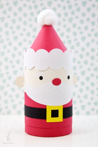 DIY Die Cut Santa Claus Cylinder Gift Box