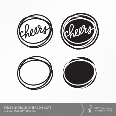 Cheers Scribble Circle Die Cuts (Commercial Licensing Available)