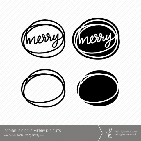 Merry Scribble Circle Die Cuts (Commercial Licensing Available)