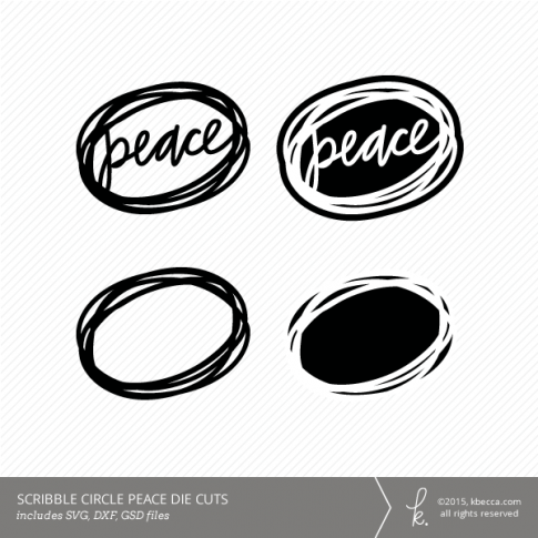 Peace Scribble Circle Die Cuts (Commercial Licensing Available)
