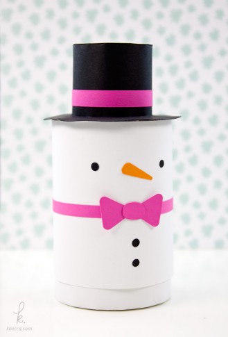 DIY Die Cut Snowman Cylinder Gift Box