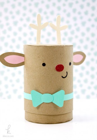 DIY Die Cut Reindeer Cylinder Gift Box