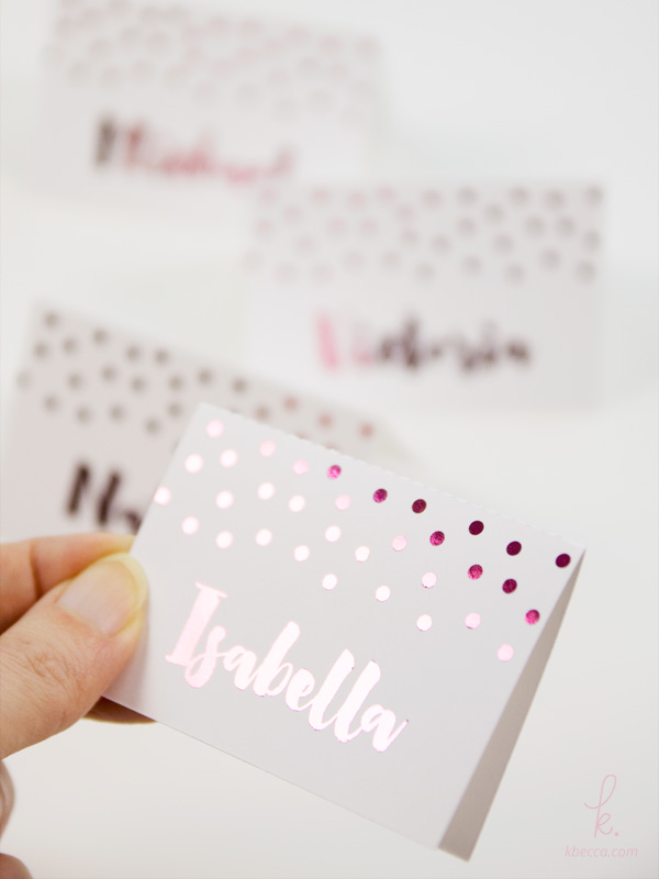 DIY Foil Place Cards with the Heidi Swapp Minc (Free SVG Template)