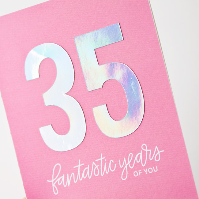 DIY Holographic Foil Numbers Birthday Card - Minc + Silhouette Studio Tutorial