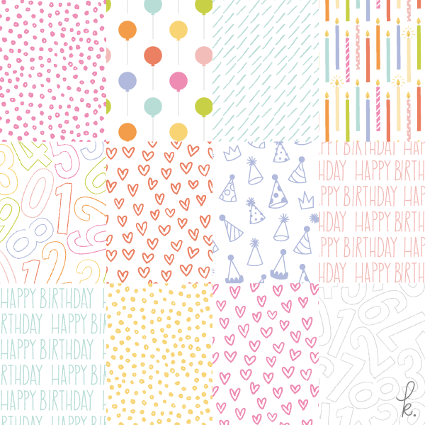 Happy Birthday Digital Patterns (Vector Files & Commercial Licensing Available)