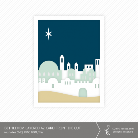 Bethlehem A2 Layered Card Front Die Cut from k.becca