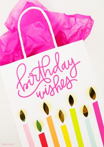 DIY Die Cut Birthday Candle Gift Bag (Same Design, 3 Sizes)