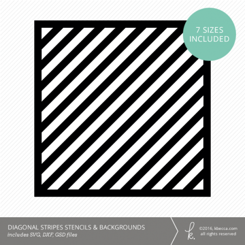 Diagonal Stripes Stencil & Background Die Cut Files (SVG included)