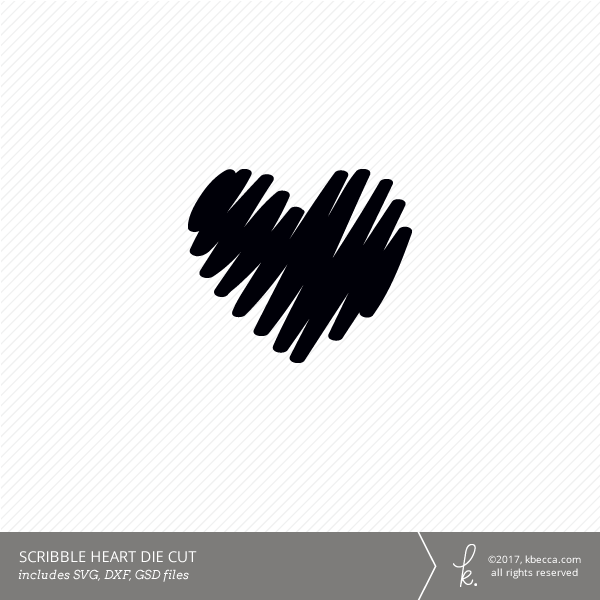 kbecca scribble heart cut file