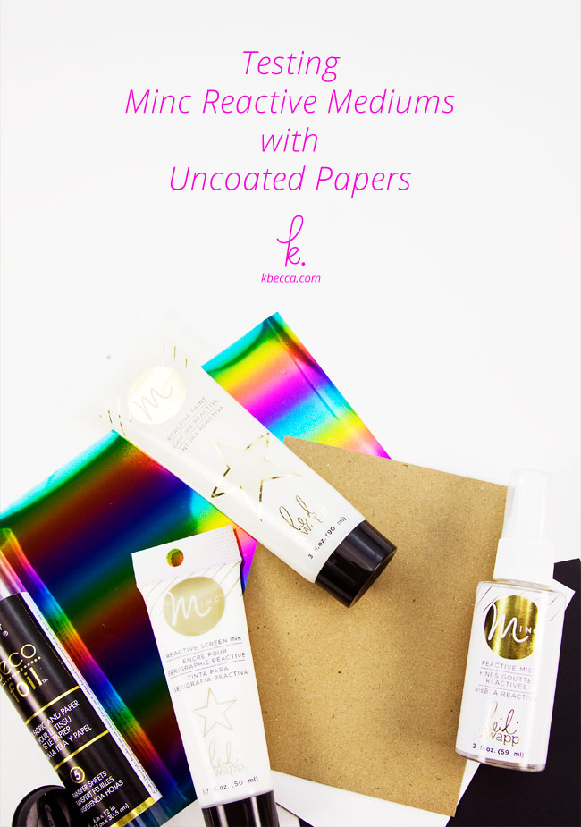 Video : Testing Minc Reactive Paint, Mist & Screen Ink with Uncoated Papers