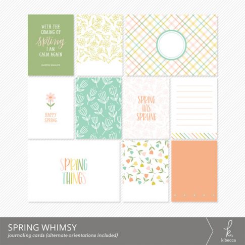 Spring Whimsy Journaling Cards from k.becca