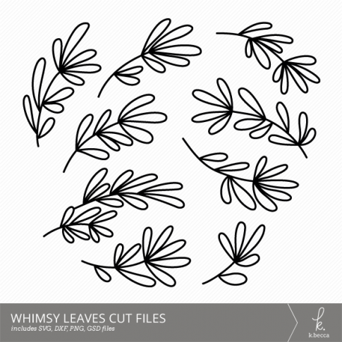 Whimsy Leaves Digital Cut Files from k.becca (Commercial Licensing Available)