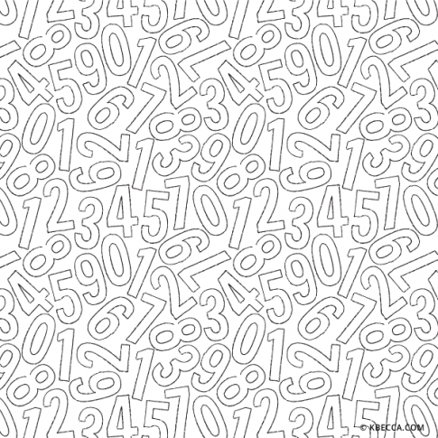 Black & White Hand Drawn Numbers Clip Art Pattern (Vector Included) | kbecca.com