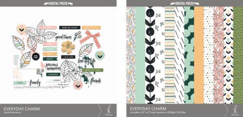 k.becca Everyday Charm Digital Scrapbooking Elements & Papers