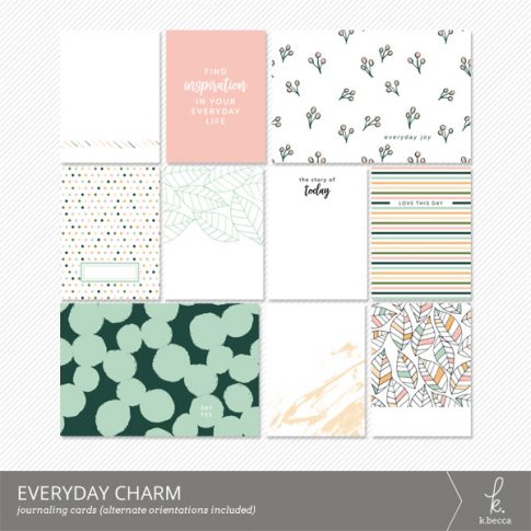 Everyday Charm Journaling Cards from k.becca (Printable PDF files included)