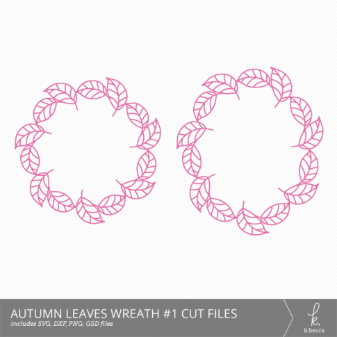 Autumn Leaves Wreath #1 Digital Cut Files from k.becca (Commercial Licensing Available)