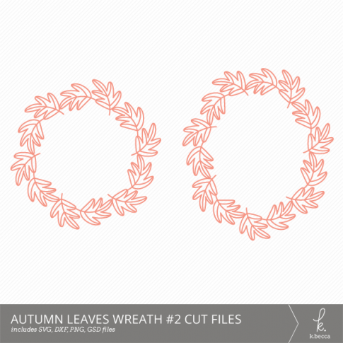 Autumn Leaves Wreath #2 Digital Cut Files from k.becca (Commercial Licensing Available)