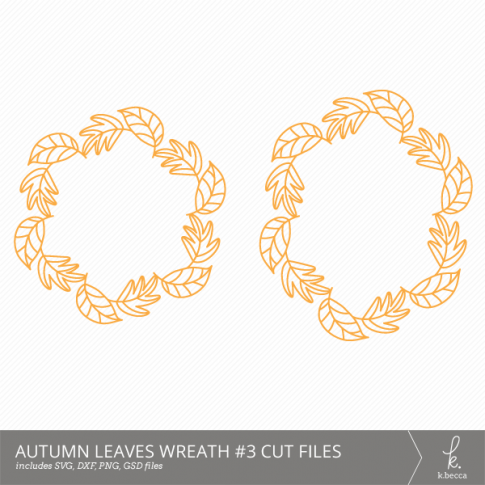 Autumn Leaves Wreath #3 Digital Cut Files from k.becca (Commercial Licensing Available)