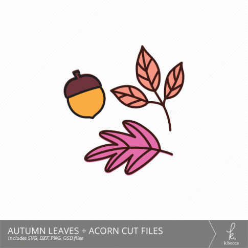 Autumn Leaves + Acorn Digital Cut Files from k.becca (Commercial Licensing Available)
