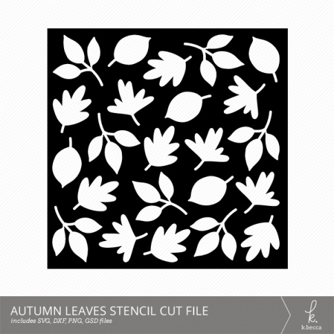 Autumn Leaves Stencil Digital Cut Files from k.becca (Commercial Licensing Available)