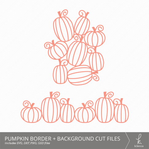 Pumpkin Border + Background Digital Cut Files from k.becca (Commercial Licensing Available)