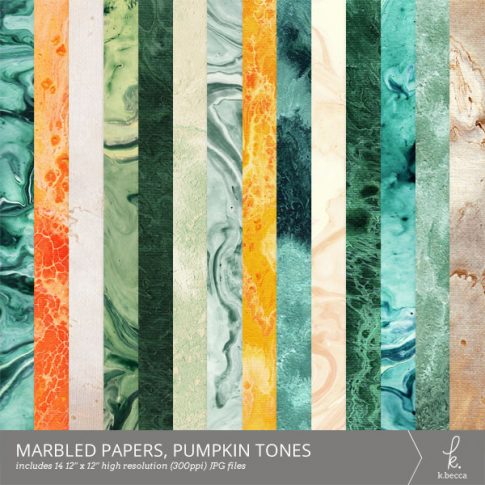 Marbled Digital Papers (Pumpkin Tones) from k.becca