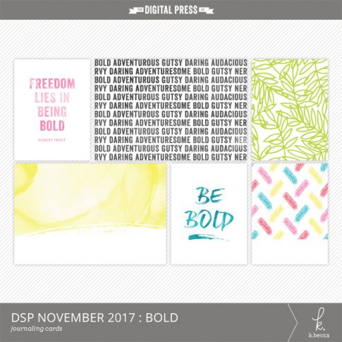Digital Journaling Cards Freebie : DigiScrap Parade, November 2017