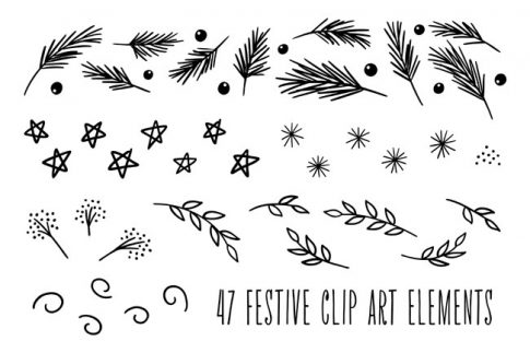 Hand Drawn Holiday Christmas Clip Art from k.becca